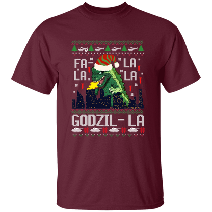 Fa La La La Godzilla Christmas Vintage T-Shirt - YOUTH