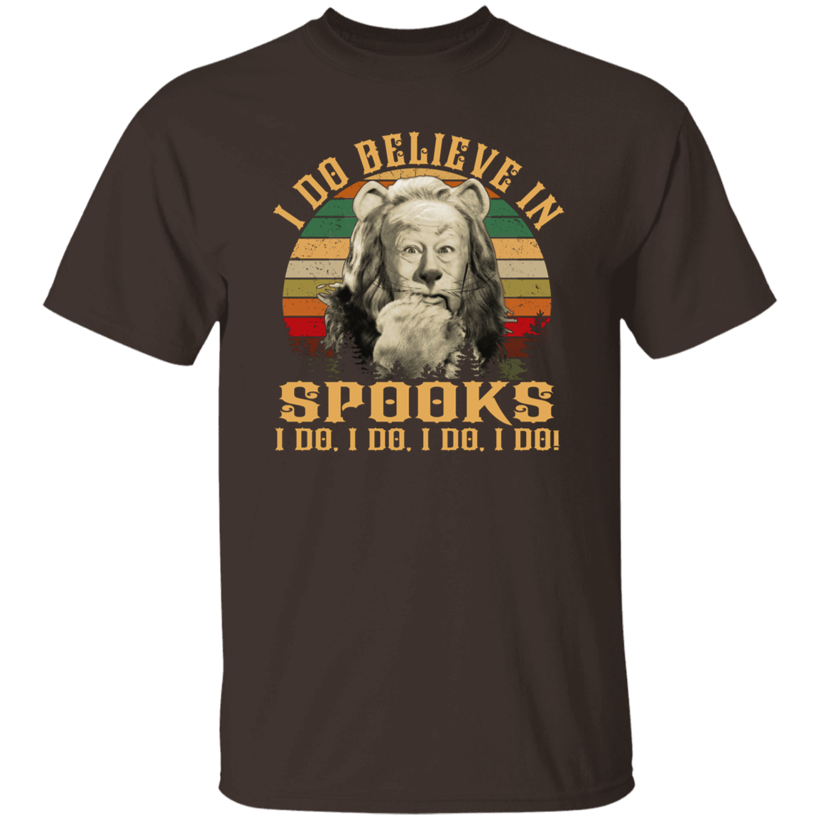 The Cowardly Lion I Do Believe In Spooks Vintage T-Shirt