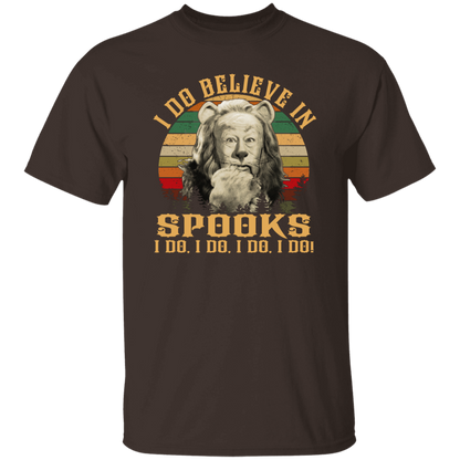 The Cowardly Lion I Do Believe In Spooks Vintage T-Shirt