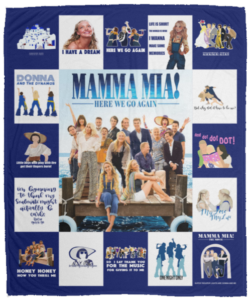 Mamma Mia Movie Fleece Blanket, Premium Sherpa Blanket, Romantic Comedy Blanket, Mamma Mia Blanket, Retro Movie Blanket	VPM Cozy Plush Fleece Blanket - 50x60