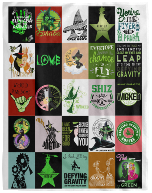 Wicked Fleece Blanket, Premium Sherpa Blanket, Wicked Blanket, Musical Quilt, Wicked Musical BlanketVPL Cozy Plush Fleece Blanket - 60x80