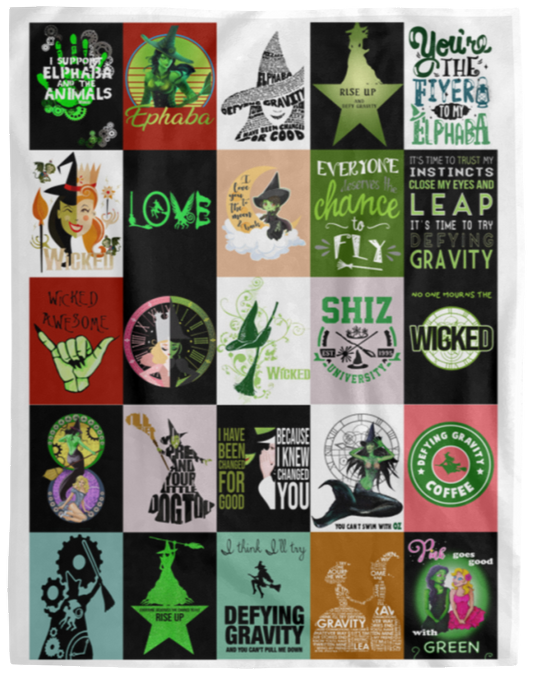 Wicked Fleece Blanket, Premium Sherpa Blanket, Wicked Blanket, Musical Quilt, Wicked Musical BlanketVPL Cozy Plush Fleece Blanket - 60x80