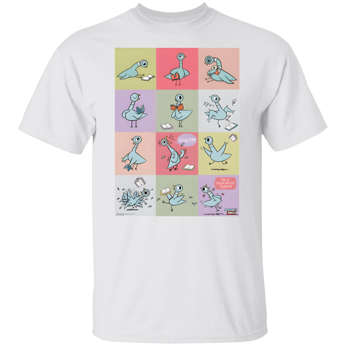 Pigeon Reading Shirt, Funny Book Lover Teacher Tee, Mo Willems Inspired Back to School T-Shirt