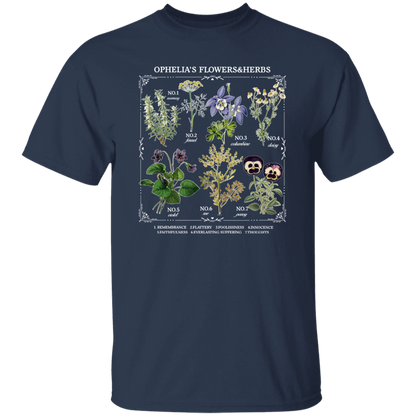 Ophelia's Flowers And Herbs Funny Literature Teacher Vintage T-Shirt