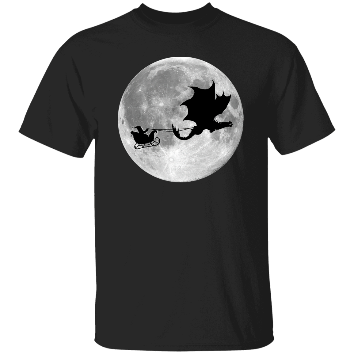 Santa Claus Dragon Rider Sleigh Ride Merry Christmas Unisex Vintage T-Shirt