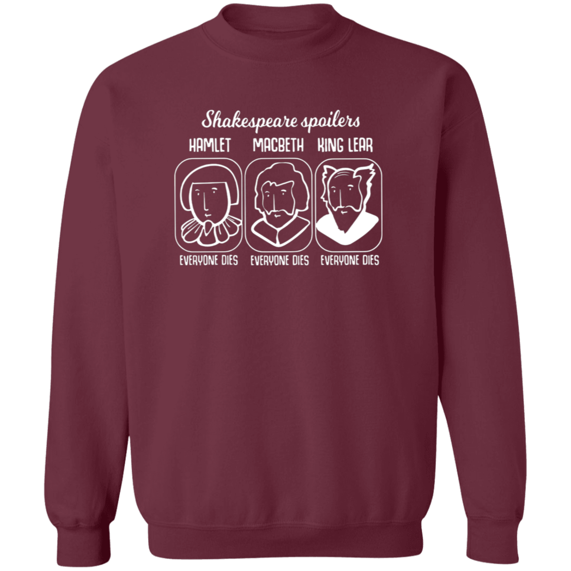 Shakespeare Spoilers Teacher Vintage G180 Gildan Crewneck Pullover Sweatshirt - letter