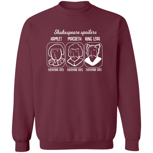 Shakespeare Spoilers Teacher Vintage G180 Gildan Crewneck Pullover Sweatshirt - letter