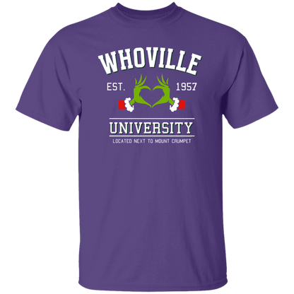 Whoville University Located Next To Mount Crumpet Funny Christmas Teacher Vintage T-Shirt