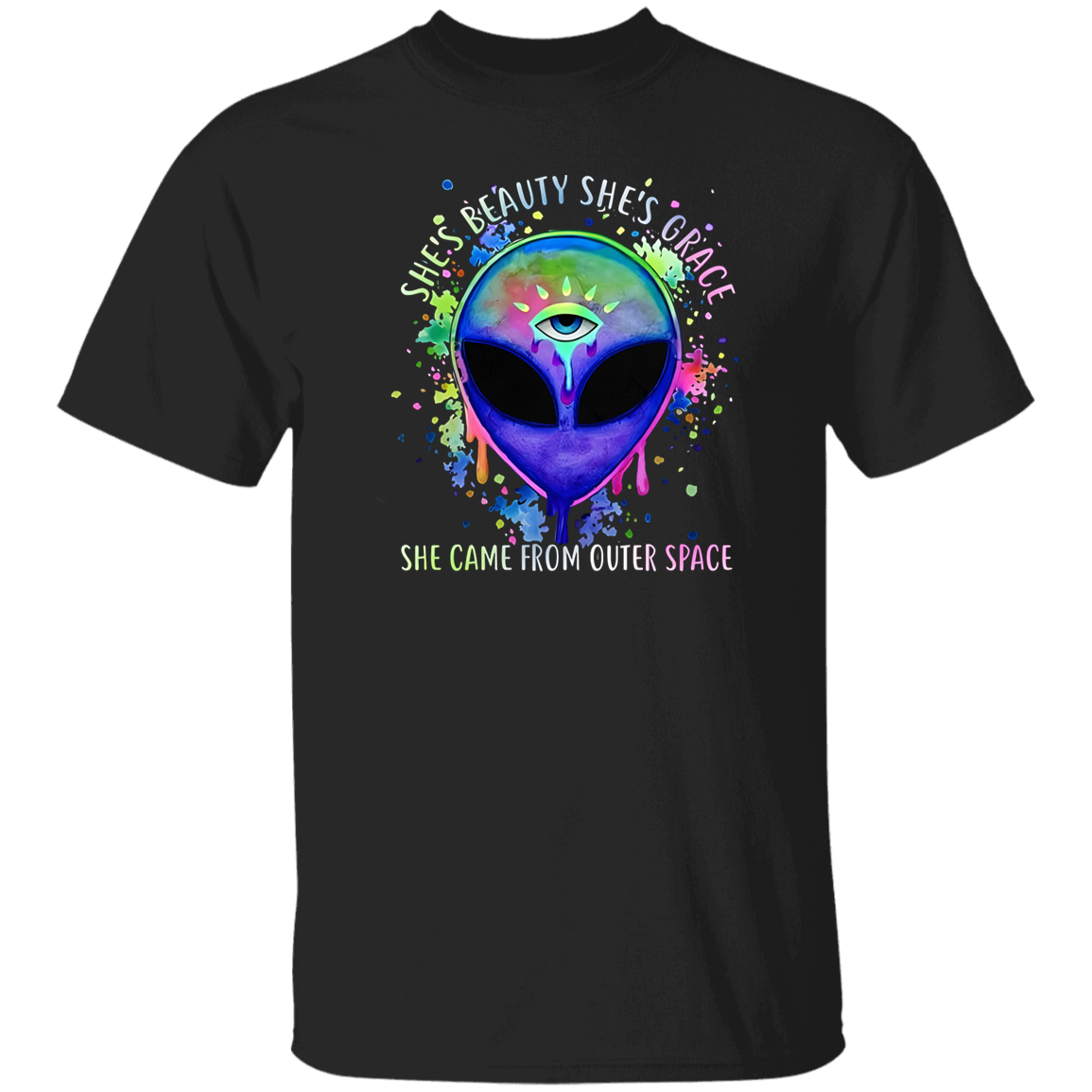 Alien She’s Beauty She’s Grace She Came From Outer Space Vintage T-Shirt
