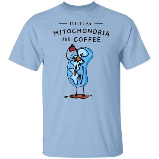 Fueled By Mitochondria And Coffee Funny Science Teacher Vintage Unisex  T-Shirt - letter