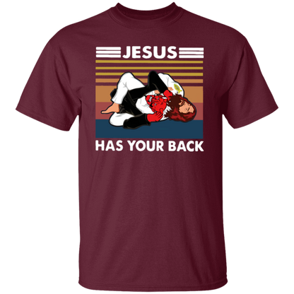 Jiu Jitsu Jesus Has Your Back Funny Christian Gift Vintage T-Shirt - leleart