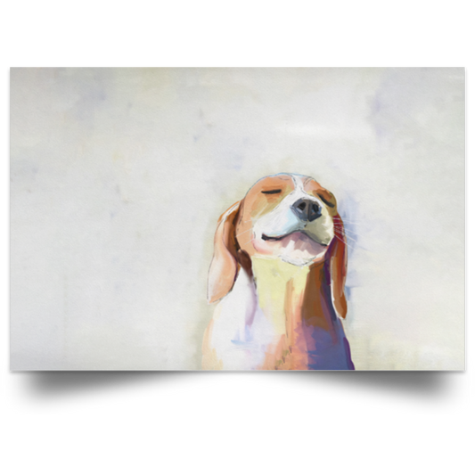 Best Friend Beagle Grin Framed Canvas, Unframed Poster, Beagle Canvas, Best Friend Canvas, Beagle Grin Poster, Beagle Wall DecorPOSLA Satin Landscape Poster