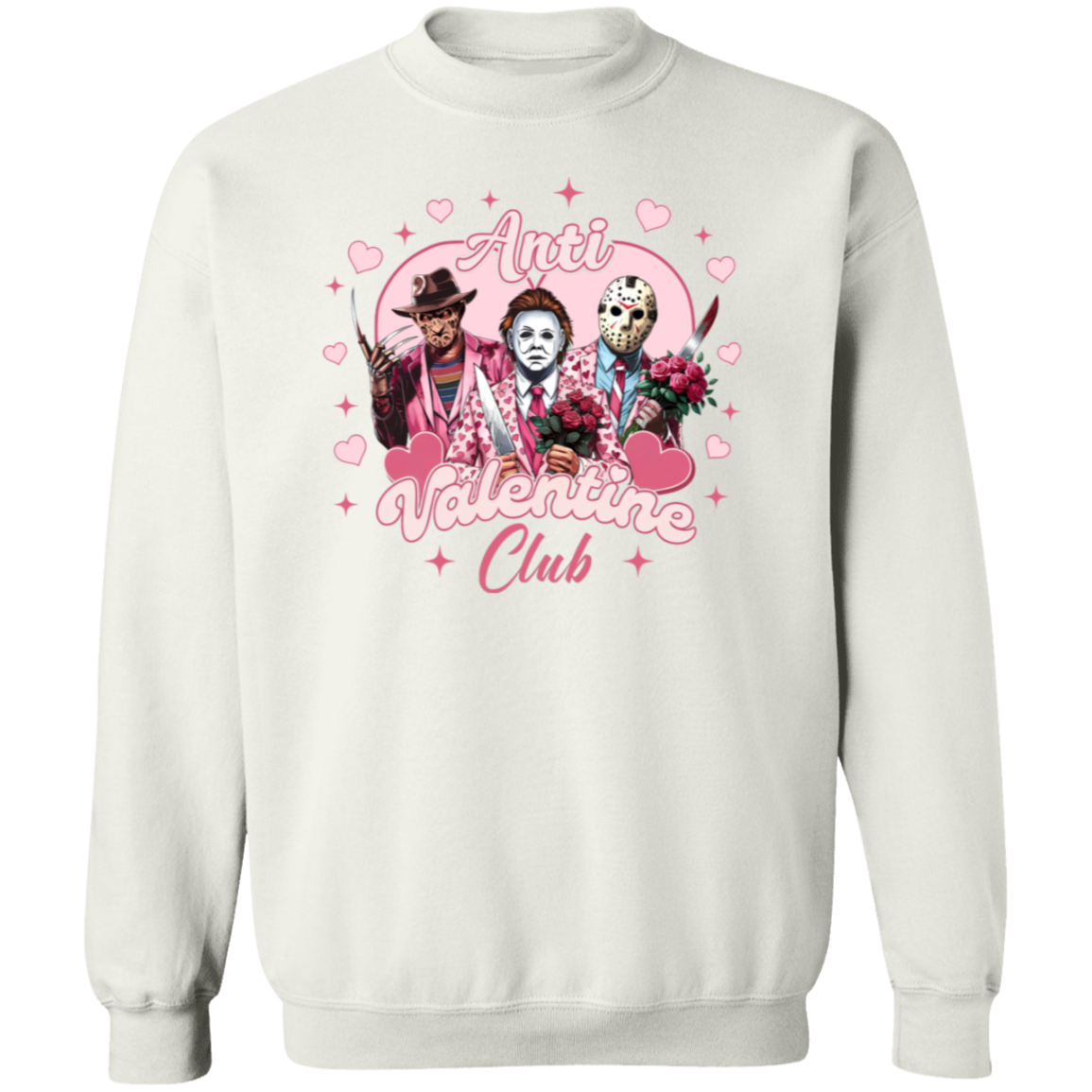 Anti Valentine Club Horror Friends Crewneck Pullover Sweatshirt - ID30122424