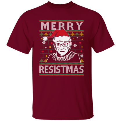 Merry Resistmas Ruth Bader Ginsburg Ugly Christmas Unisex  T-Shirt - lucy - 96566245