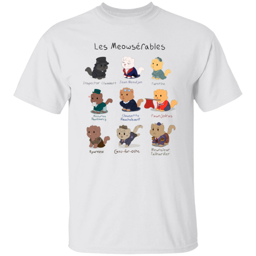 Cute Les Miserables Cat Pun Teacher Vintage T-Shirt