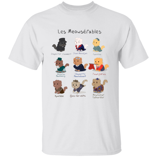 Cute Les Meowserables Cat Pun Teacher Vintage Unisex  T-Shirt - letter