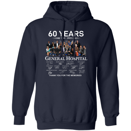 General Hospital 60 Years 1963 2023 Signatures Thank You For The Memories Vintage Gildan Pullover Hoodie
