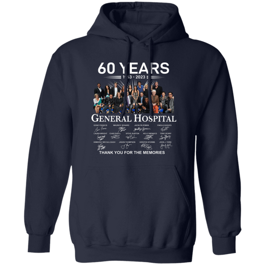 General Hospital 60 Years 1963 2023 Signatures Thank You For The Memories Vintage Gildan Pullover Hoodie