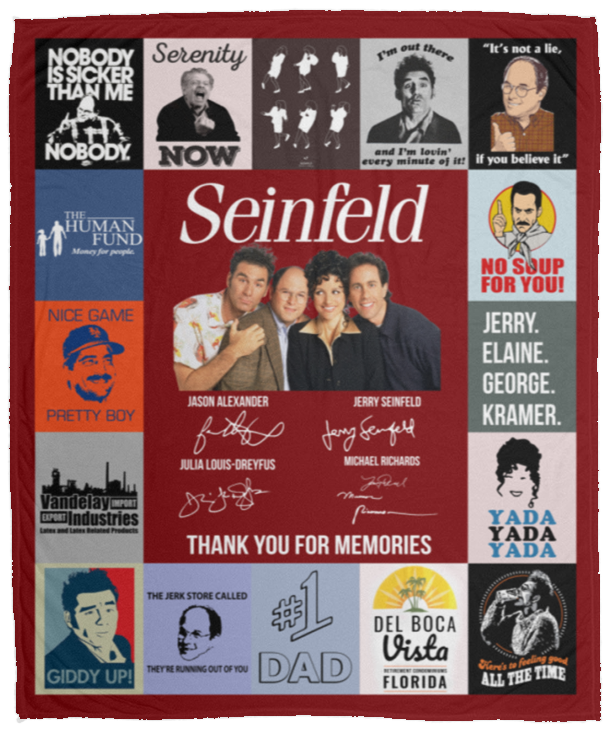Seinfeld Fleece Blanket, Premium Sherpa Blanket, Jerry Seinfeld Fan Blanket, Seinfeld Blanket, Seinfeld Squad BlanketVPM Cozy Plush Fleece Blanket - 50x60