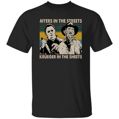 Michael Myers In The Streets Krueger In The Sheets Vintage T-Shirt