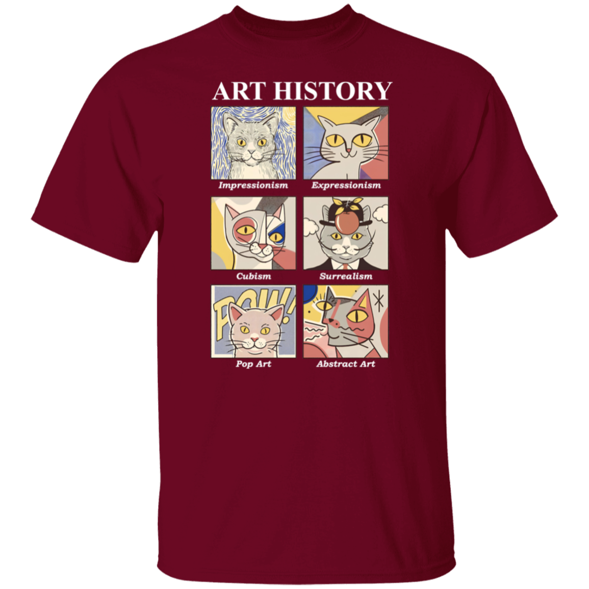 Art History Cat Teacher Vintage Unisex T-Shirt - letter