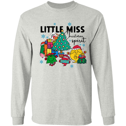 Little Miss Christmas Teacher Vintage G540 LS T-Shirt 5.3 oz. - letter