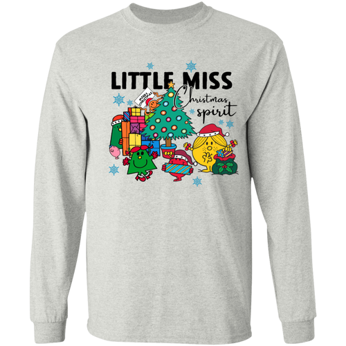 Little Miss Christmas Teacher Vintage G540 LS T-Shirt 5.3 oz. - letter