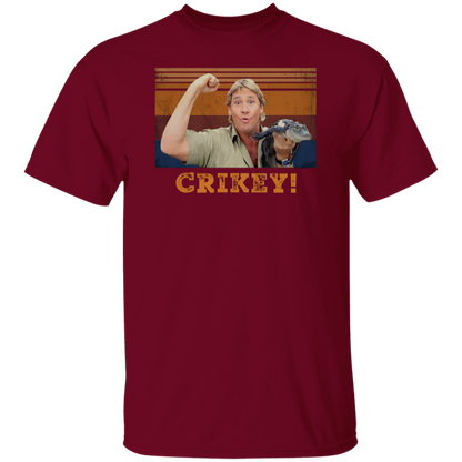Steve Irwin Animal Lover Crikey Black T-Shirt - leleart