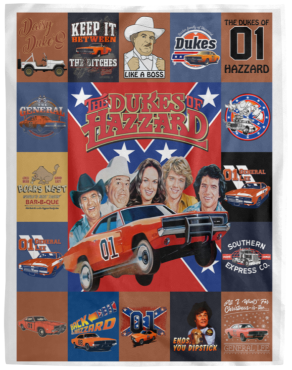 The Dukes Of Hazzard Fleece Blanket, Premium Sherpa Blanket, comedy TV series Blanket, The Dukes Of Hazzard Movie QuiltVPL Cozy Plush Fleece Blanket - 60x80