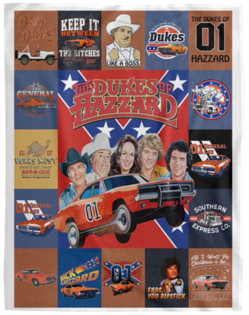 The Dukes Of Hazzard Fleece Blanket, Premium Sherpa Blanket, comedy TV series Blanket, The Dukes Of Hazzard Movie QuiltVPL Cozy Plush Fleece Blanket - 60x80