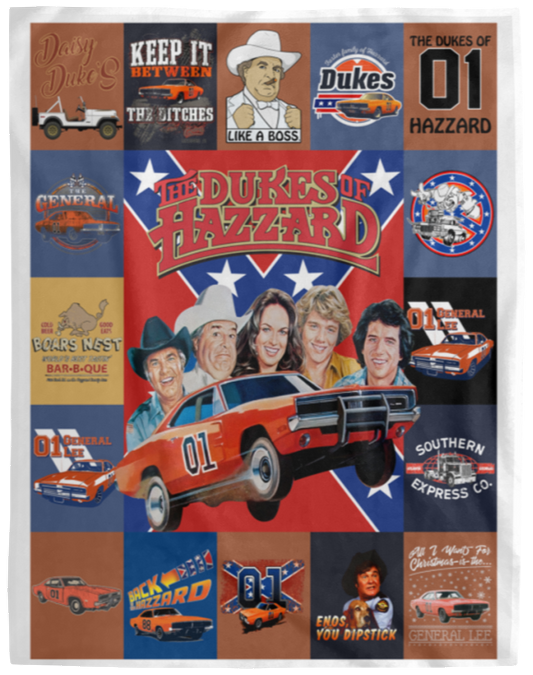 The Dukes Of Hazzard Fleece Blanket, Premium Sherpa Blanket, comedy TV series Blanket, The Dukes Of Hazzard Movie QuiltVPL Cozy Plush Fleece Blanket - 60x80