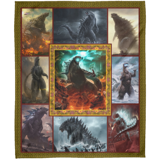 Godzilla King Of The Monsters Fleece Blanket, Premium Sherpa Blanket, Godzilla Blanket, Godzilla Lover Gift, Monster BlanketFLM Arctic Fleece Blanket 50x60