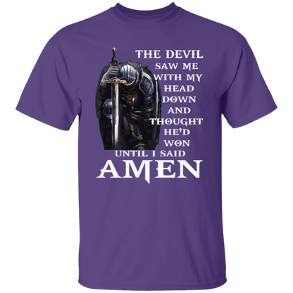 The Devil Saw Me With My Head Down And Thought He'd Won Until I Said Amen Unisex  T-Shirt - jasmine