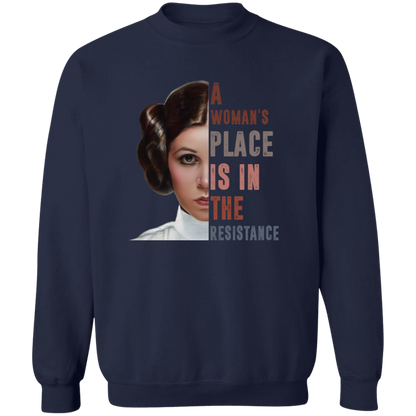 Princess Leia A Woman’s Place Is In The Resistance Vintage  Crewneck Pullover Sweatshirt