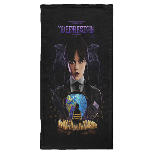 Wednesday Addams Series Halloween Fleece Blanket, Premium Sherpa Blanket, Wednesday Addams Blanket, Wednesday Movie Blanket	S6HATL Towel - 15x30