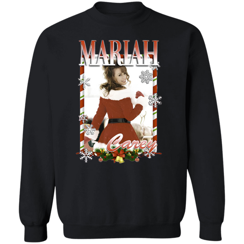 Vintage Mariah Carey Christmas G180 Gildan Crewneck Pullover Sweatshirt - maria