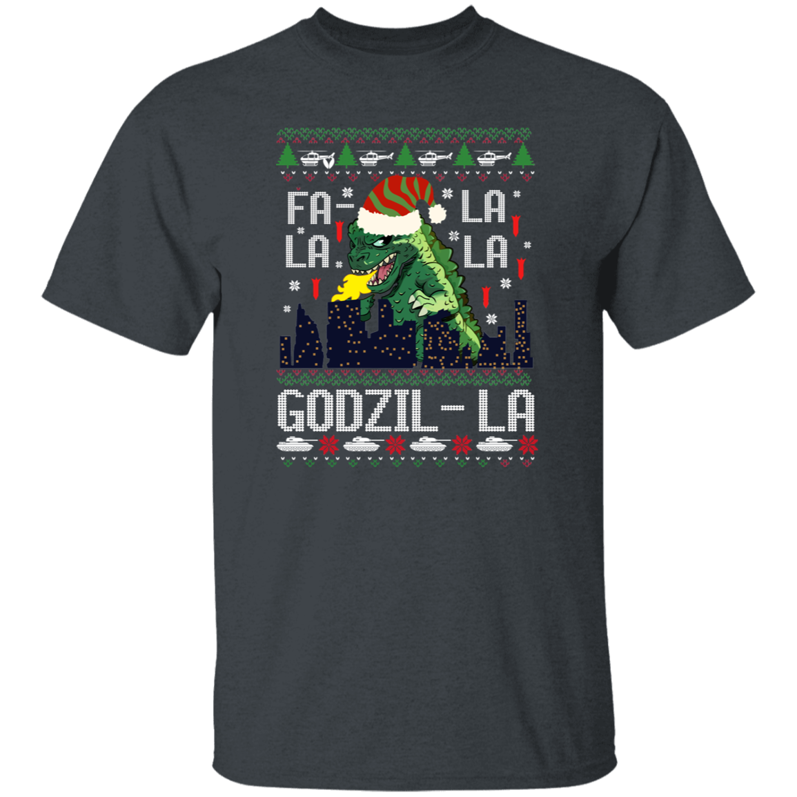 Fa La La La Godzilla Christmas Vintage T-Shirt