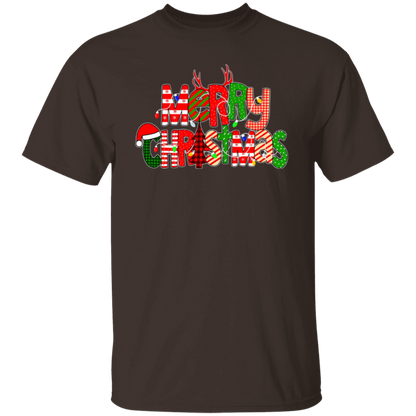 Merry Christmas With Rich Pattern Teacher T-Shirt - lapicta