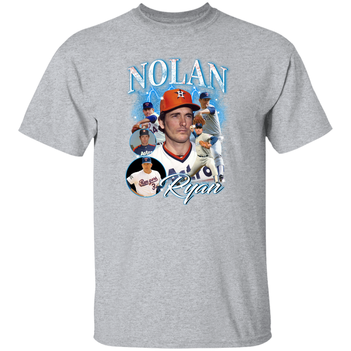 G500 5.3 oz. T-Shirt Nolan Ryan Collage 90's Vintage T-Shirt