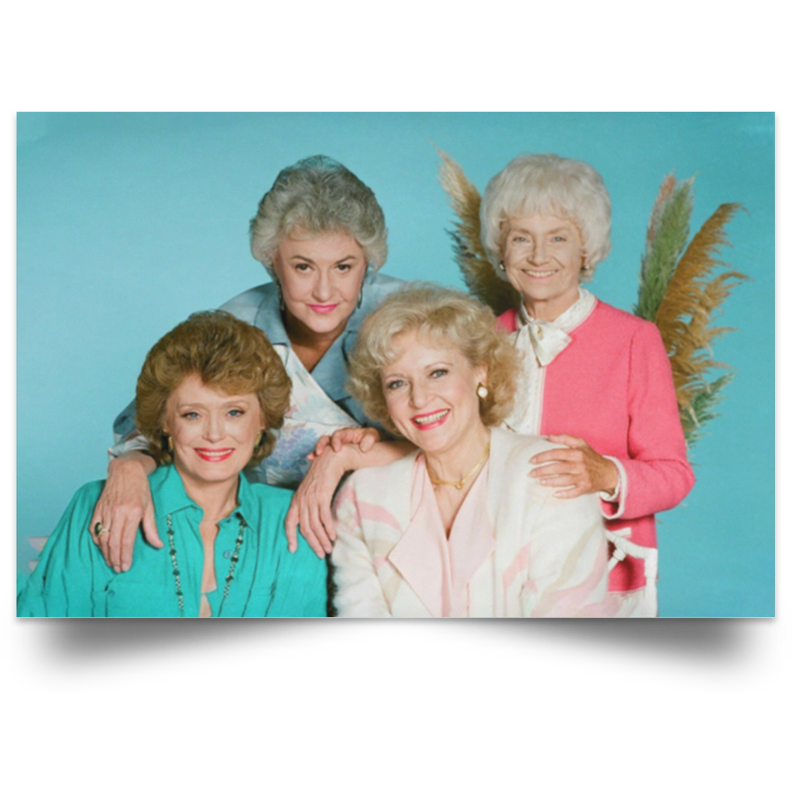 Golden Girls Betty White Bea Arthur Rue McClanahan Estelle Getty Framed Canvas, Unframed Poster, The Golden Girls Canvas, Stay Golden Poster	POSLA Satin Landscape Poster
