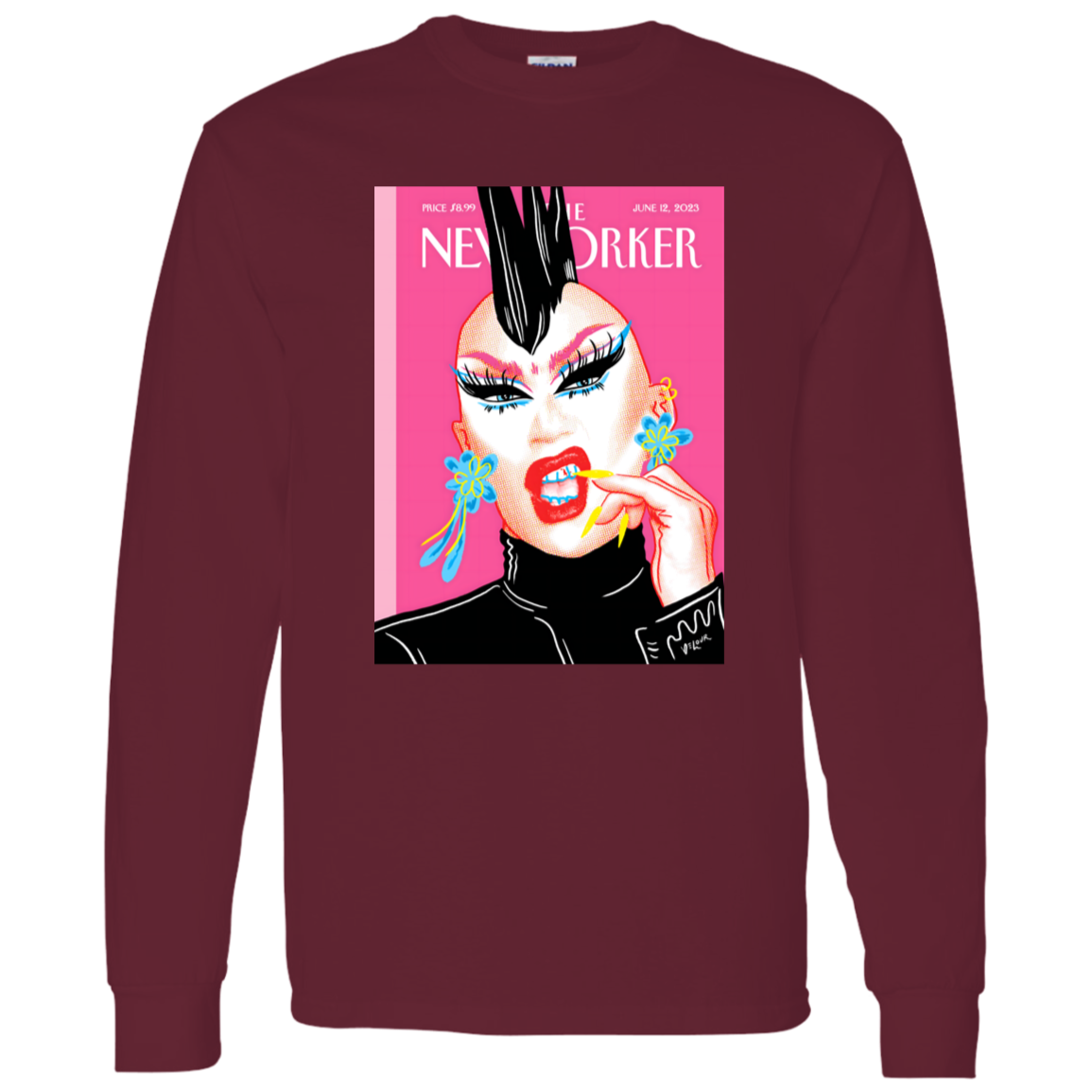 G540 LS T-Shirt 5.3 oz. The New Yorker Magazine Cover The Look Of Pride By Sasha Velour Unisex T-Shirt
