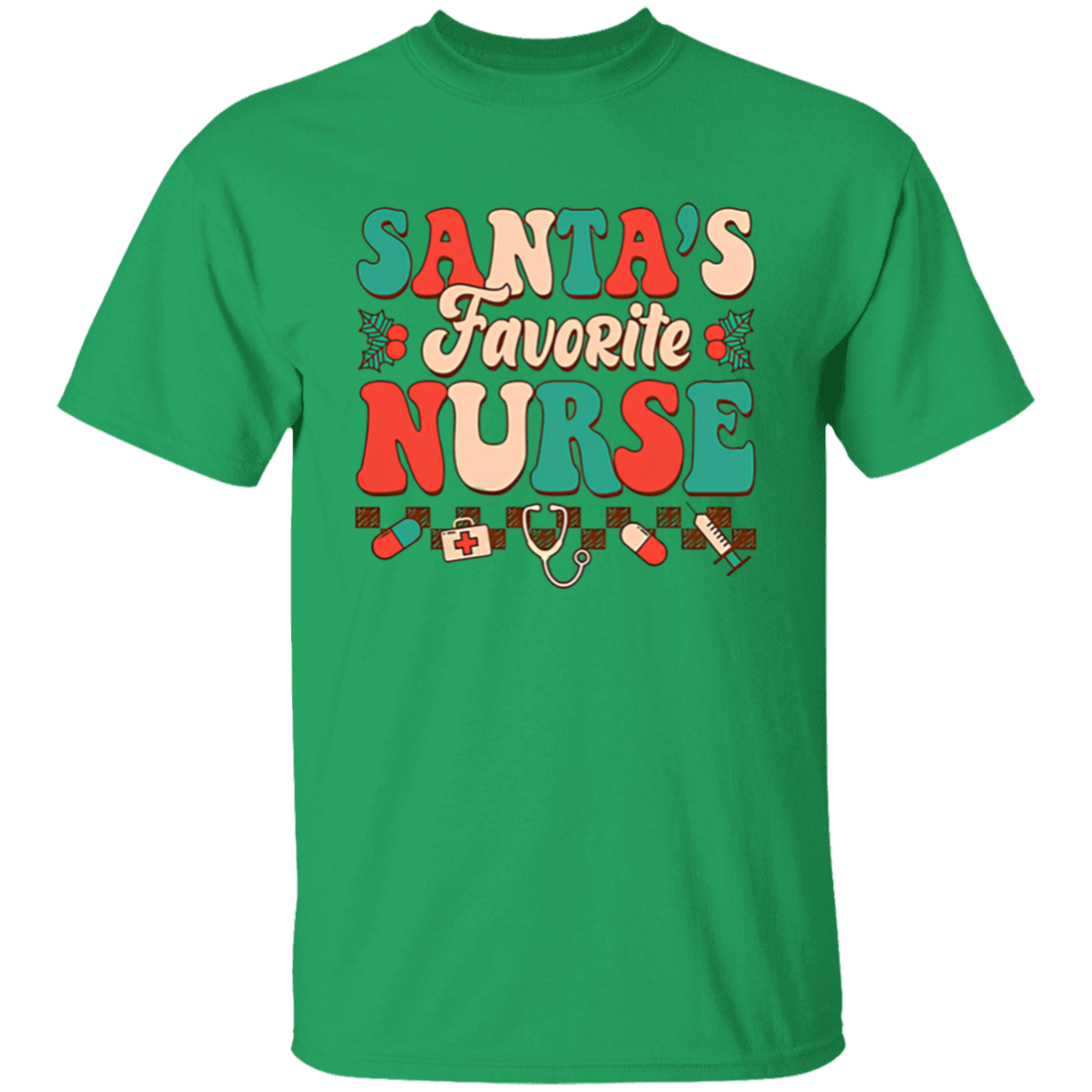 Santa's Favorite Nurse Vintage Unisex T-Shirt - maria