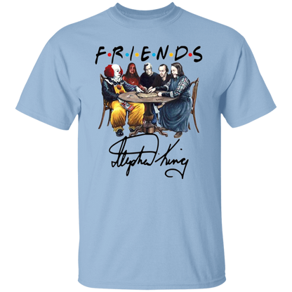 Stephen King Horror Characters Friends Signature T-Shirt - leleart