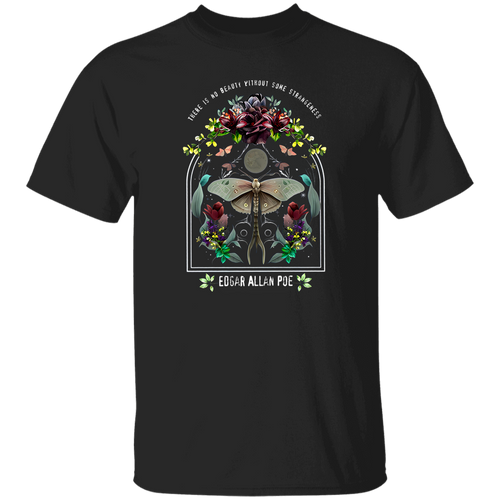 There Is No Beauty Without Some Strangeness Edgar Alan Poe Funny Halloween Teacher Vintage T-Shirt