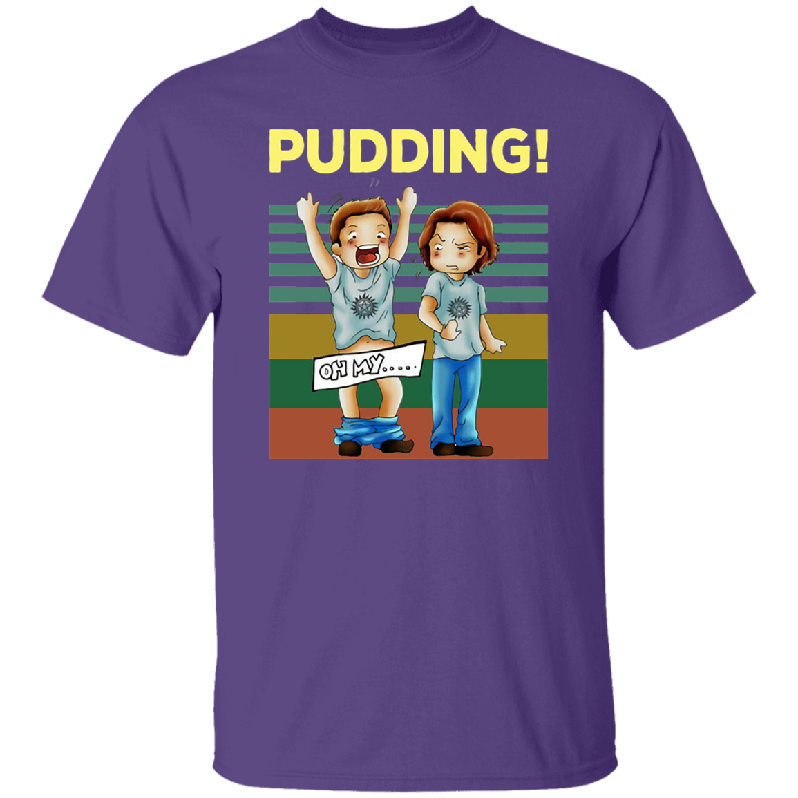 Pudding Dean & Sam Winchester Oh My Funny TV Series Vintage T-Shirt