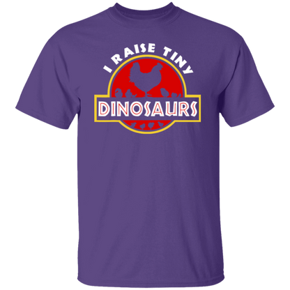 I Raise Tiny Dinosaurs Tee Funny Chicken Lover Farmer Gift Vintage T-Shirt - leleart