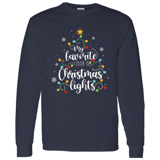 My Favorite Color Is Christmas Lights Teacher Vintage G540 LS T-Shirt 5.3 oz. - letter