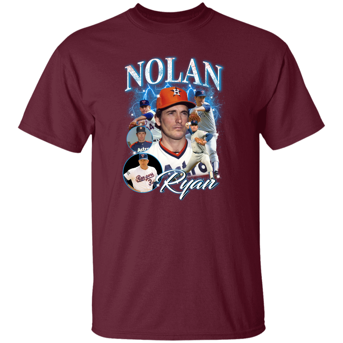 G500 5.3 oz. T-Shirt Nolan Ryan Collage 90's Vintage T-Shirt