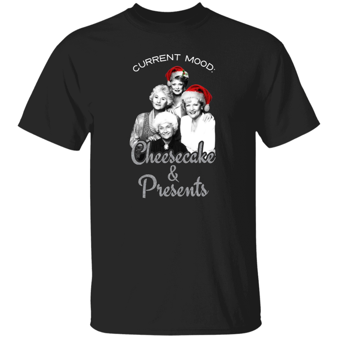 The Golden Girls Cheesecake And Presents Vintage T-Shirt, Christmas Shirt, The Golden Girl Shirt, Funny Gift Tee For You And Your Family G500 5.3 oz. T-Shirt