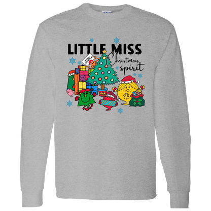 Little Miss Christmas Teacher Vintage G540 LS T-Shirt 5.3 oz. - letter